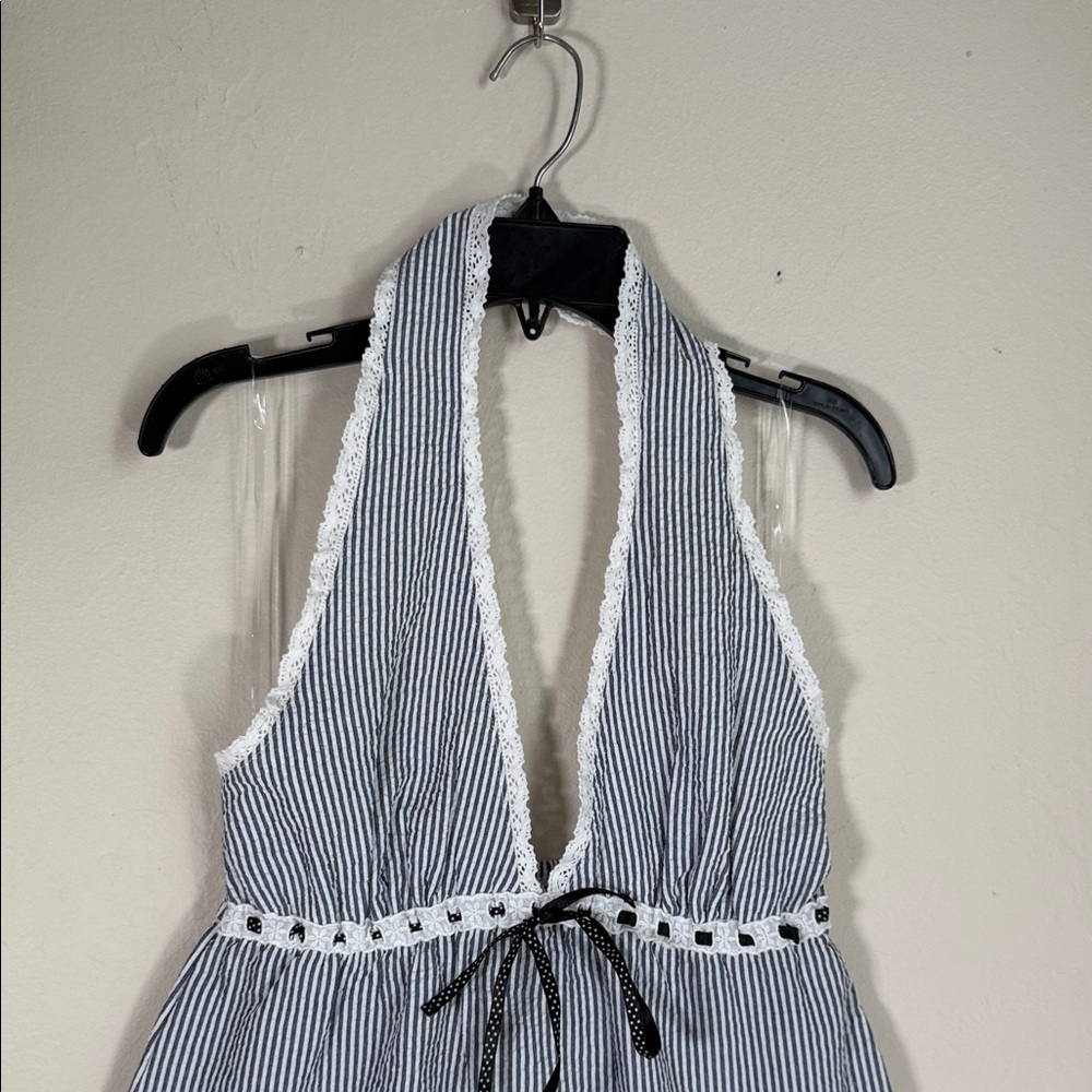 PacSun Navy and White Striped Halter Tank - Picture 2 of 9